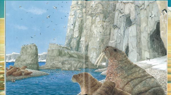 絵本「北をめざして 動物たちの大旅行」の一コマ2