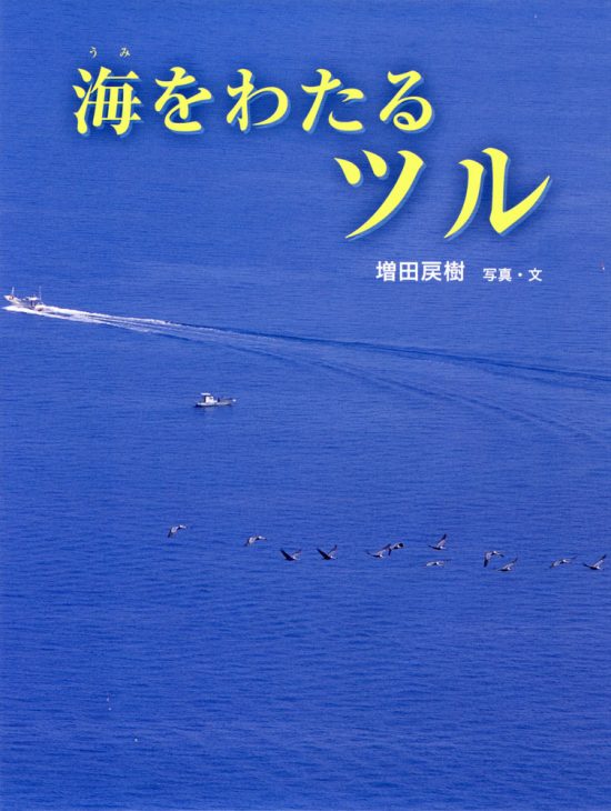 絵本「海をわたるツル」の表紙（中サイズ）