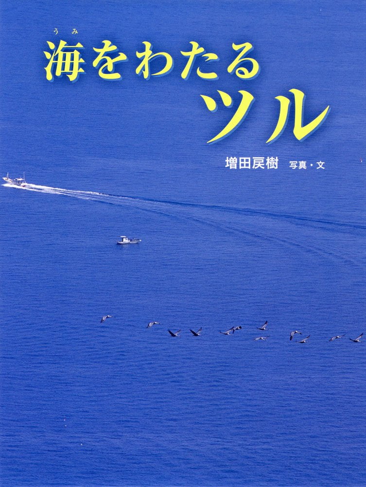 絵本「海をわたるツル」の表紙（詳細確認用）（中サイズ）