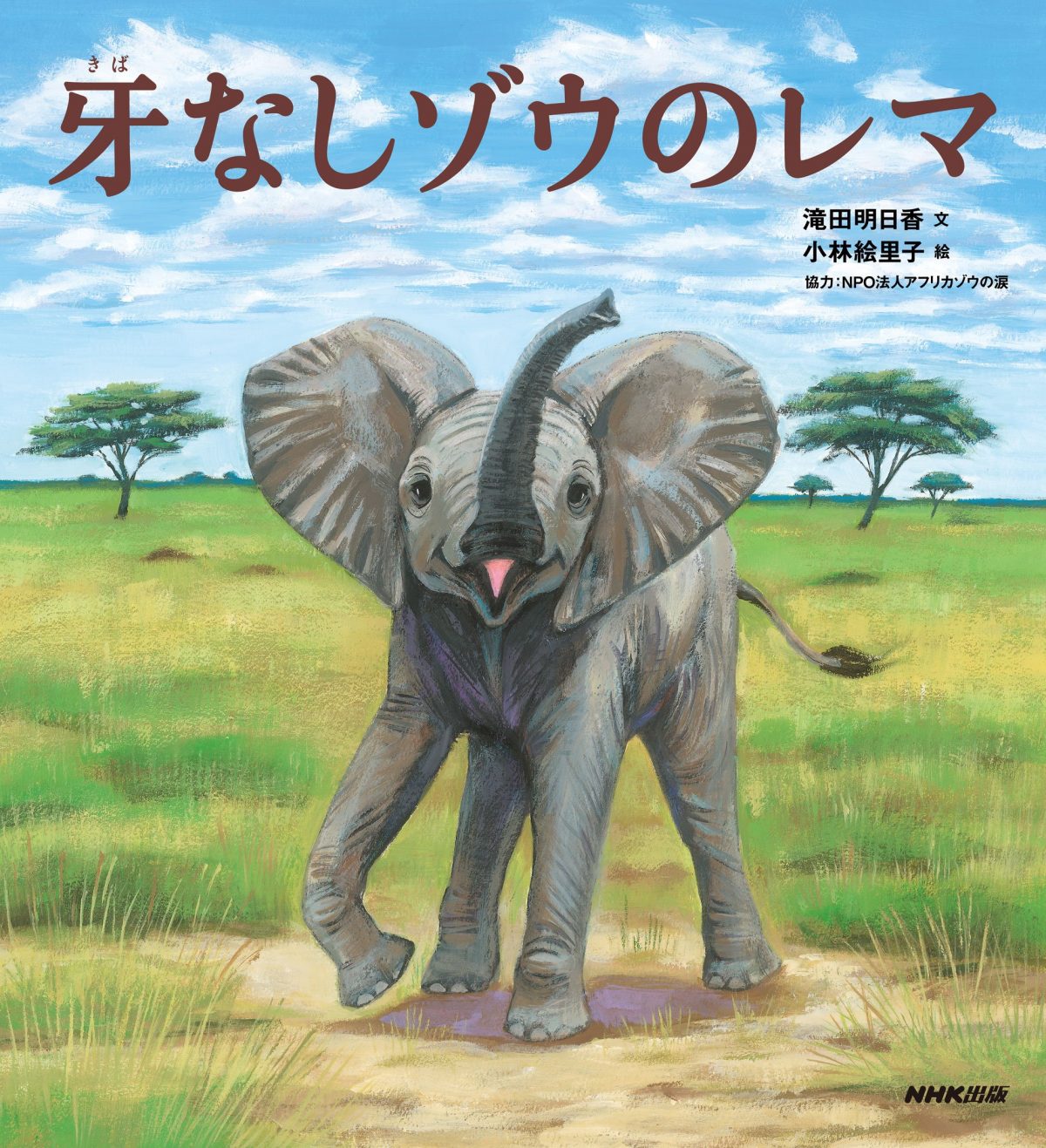 絵本「牙なしゾウのレマ」の表紙（大サイズ）