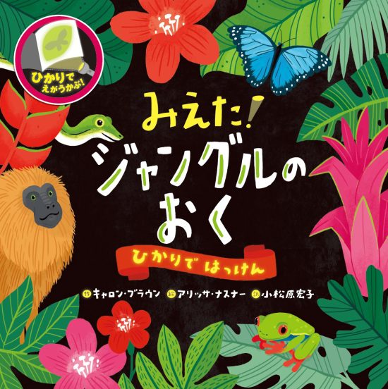 絵本「みえた！ ジャングルのおく」の表紙（中サイズ）