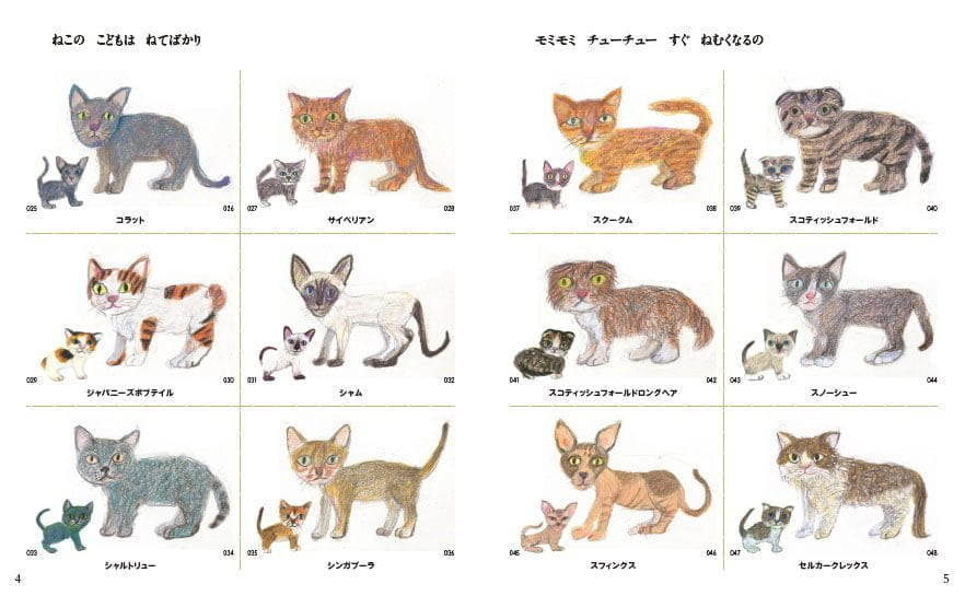 絵本「ねこだらけ」の一コマ