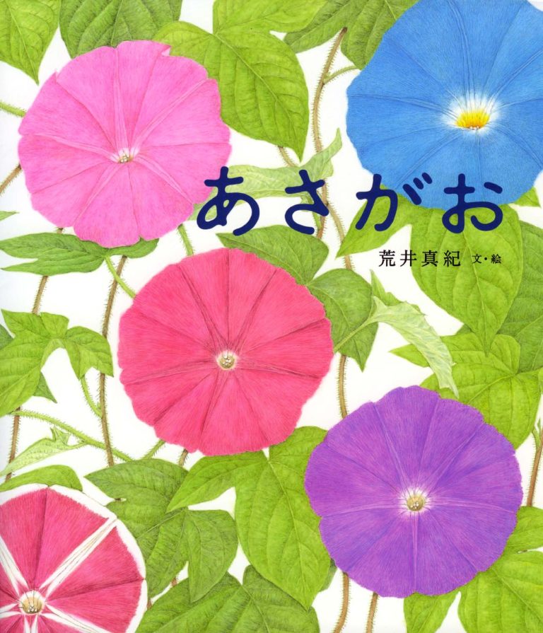 絵本「あさがお」の表紙（詳細確認用）（中サイズ）