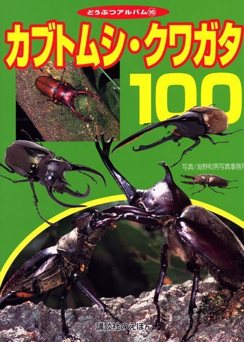 絵本「カブトムシ・クワガタ１００」の表紙（中サイズ）