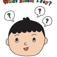 絵本「What should I say?」の表紙（サムネイル）