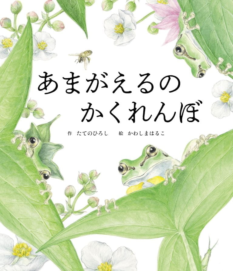 絵本「あまがえるのかくれんぼ」の表紙（詳細確認用）（中サイズ）