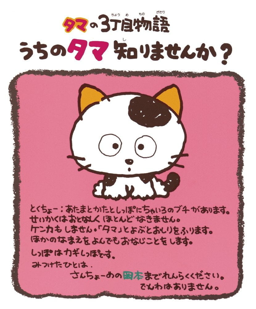絵本「タマの３丁目物語 うちのタマ知りませんか？」の表紙（大サイズ）