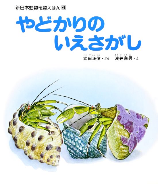 絵本「やどかりのいえさがし」の表紙（全体把握用）（中サイズ）