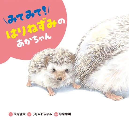 絵本「みてみて！ はりねずみのあかちゃん」の表紙（全体把握用）（中サイズ）