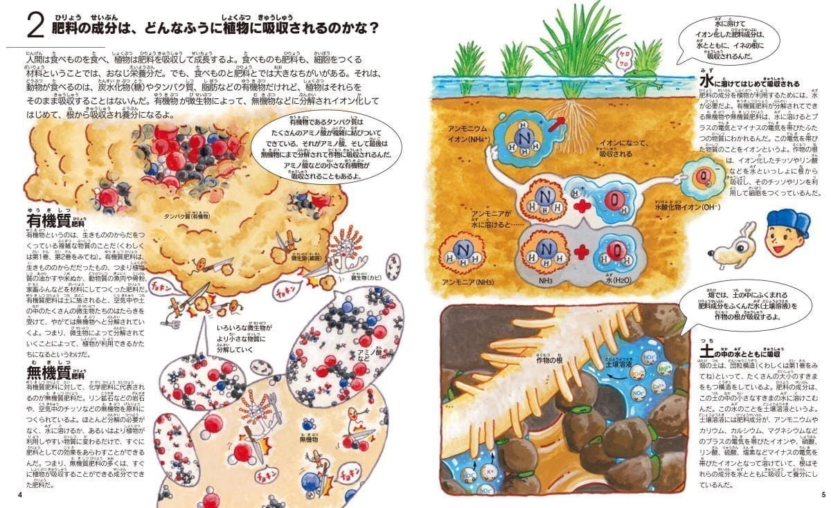 絵本「肥料と土つくりの絵本3 化学肥料を生かそう」の一コマ2