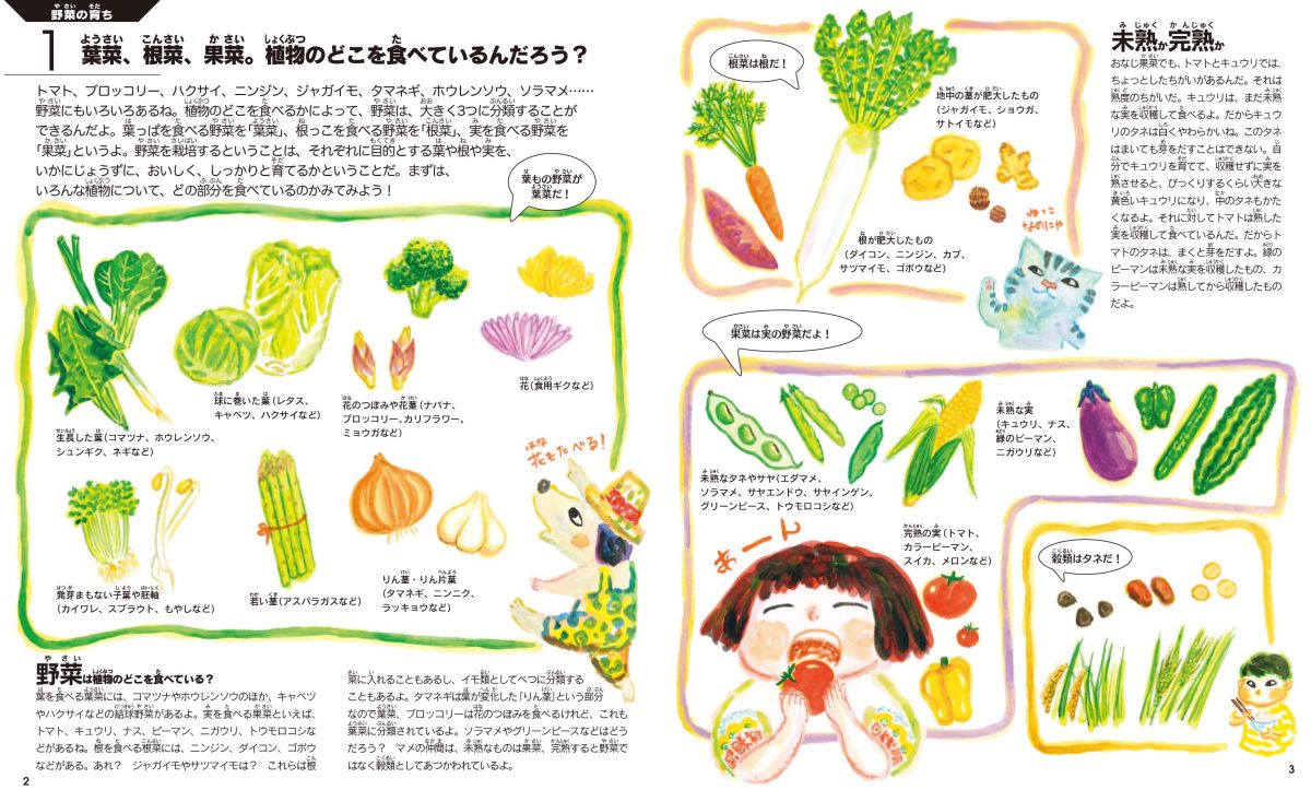 絵本「農作業の絵本3 野菜の栽培と診断」の一コマ2