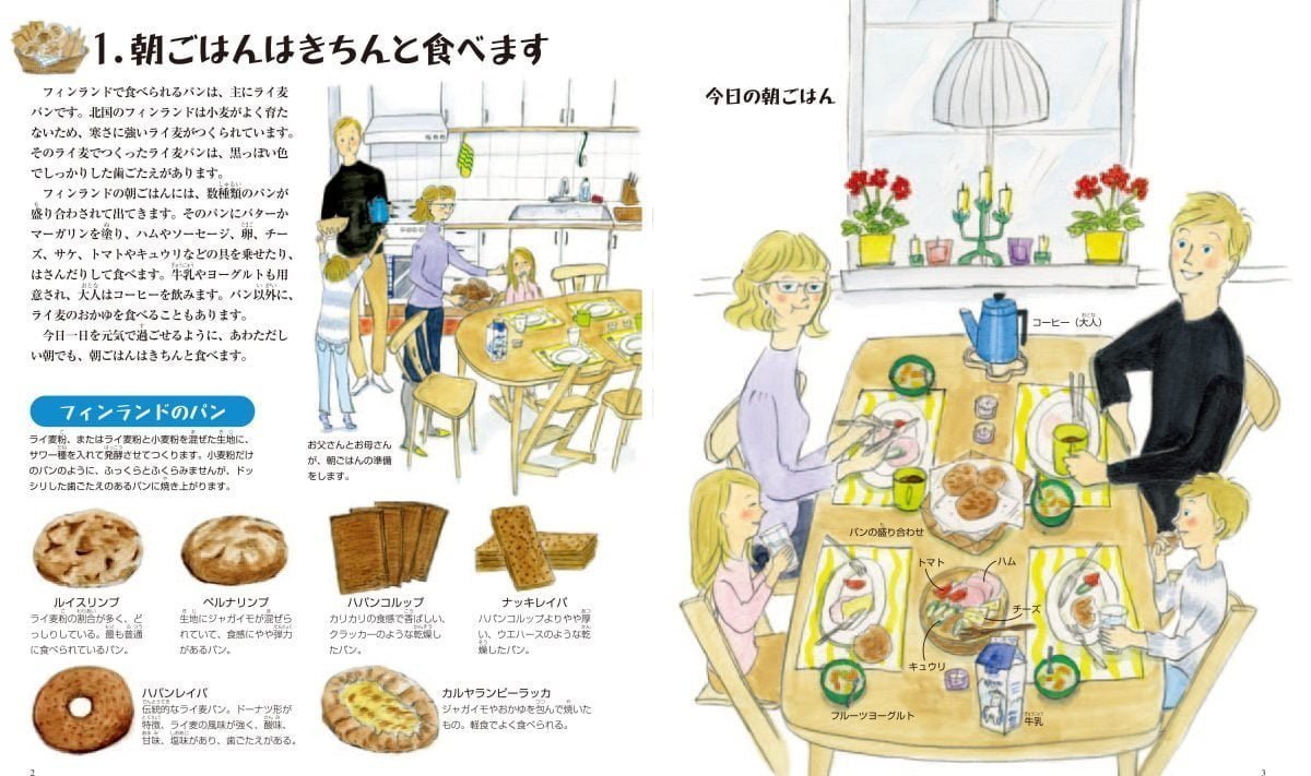 絵本「フィンランドのごはん」の一コマ