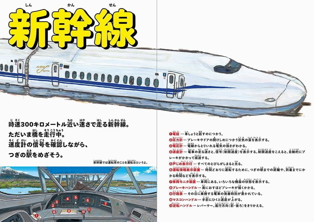 絵本「きみも運転手になれる！ パノラマずかん 運転席」の一コマ