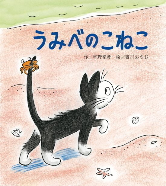 絵本「うみべのこねこ」の表紙（全体把握用）（中サイズ）