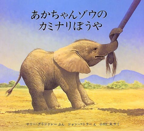 絵本「あかちゃんゾウのカミナリぼうや」の表紙（中サイズ）