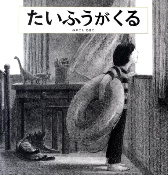 絵本「たいふうがくる」の表紙（全体把握用）（中サイズ）