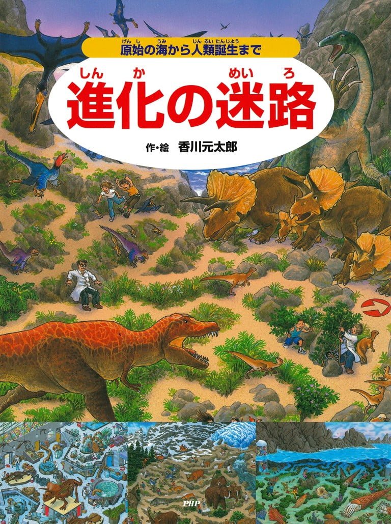 絵本「進化の迷路」の表紙（詳細確認用）（中サイズ）