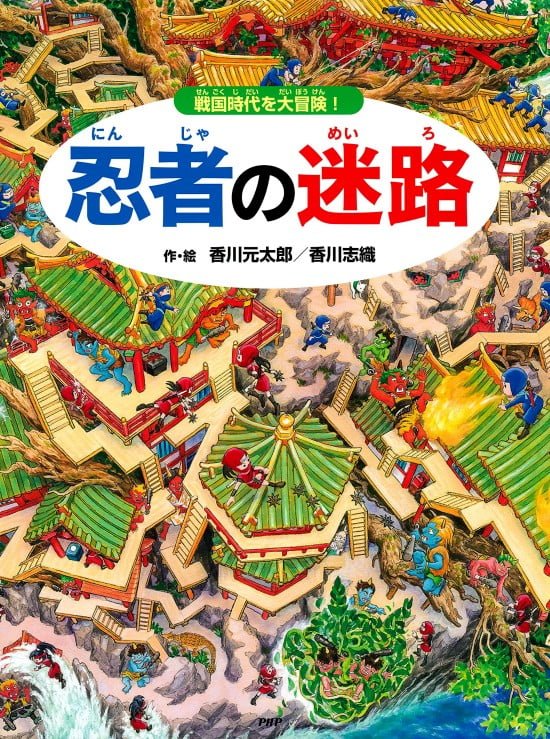 絵本「忍者の迷路」の表紙（全体把握用）（中サイズ）