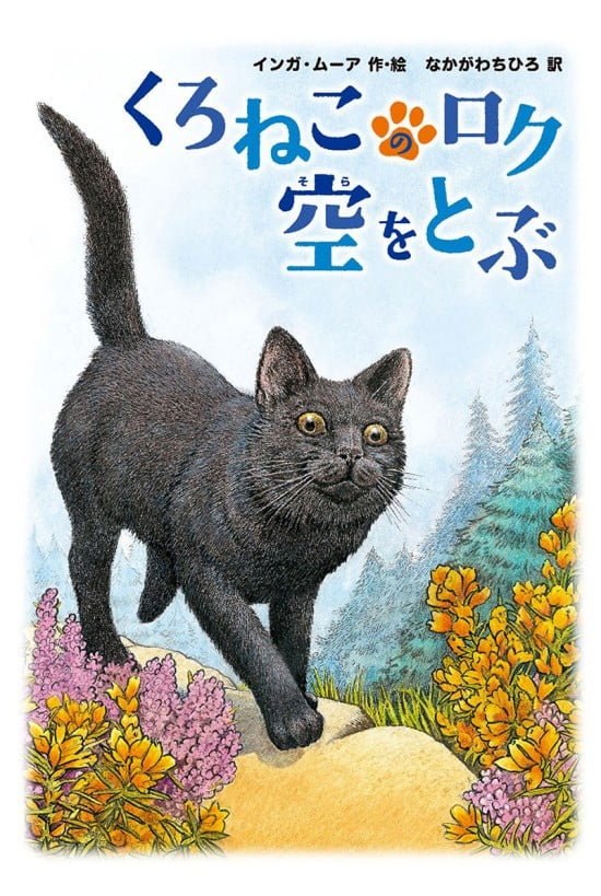 絵本「くろねこのロク 空をとぶ」の表紙（全体把握用）（中サイズ）