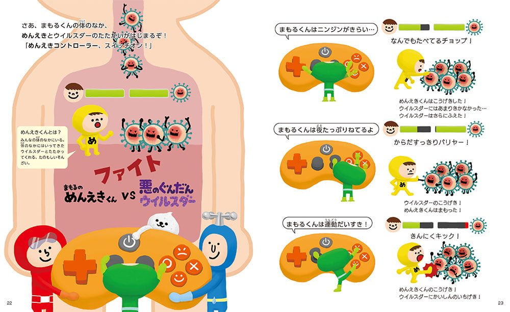 絵本「ウイルスにマケマ戦隊 ゲンキーズ」の一コマ4