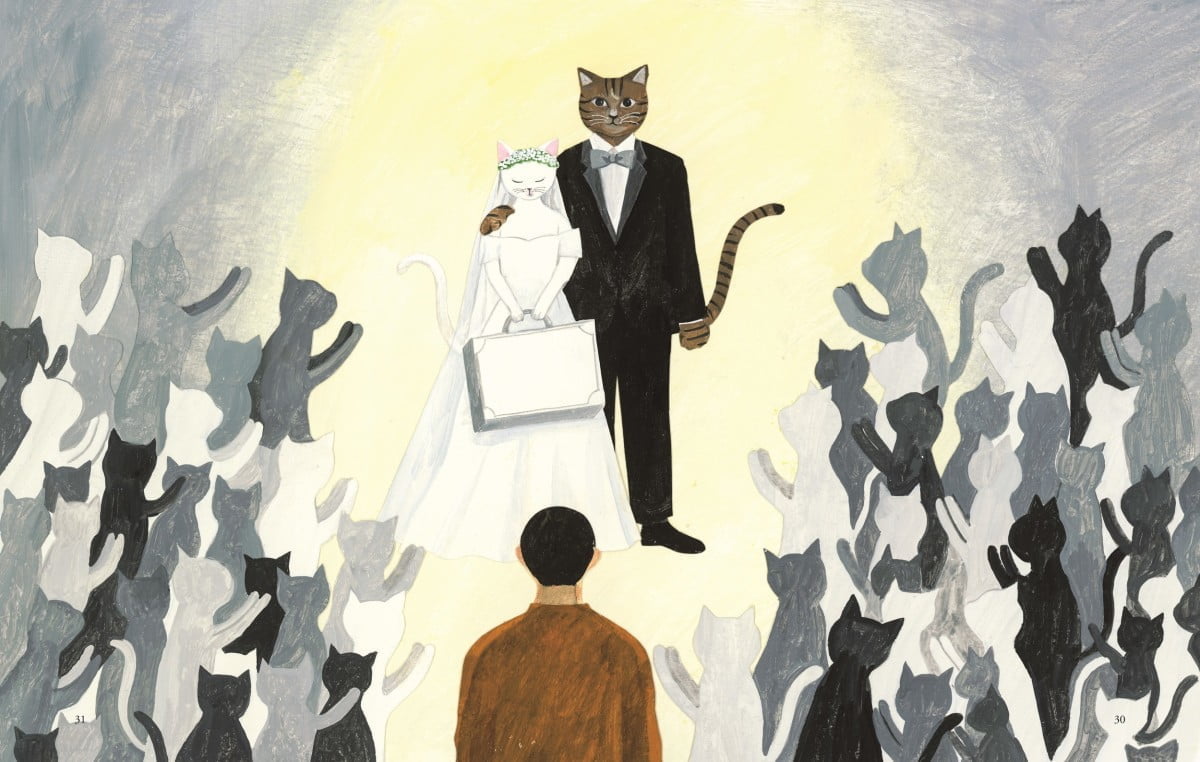 絵本「猫の結婚式」の一コマ