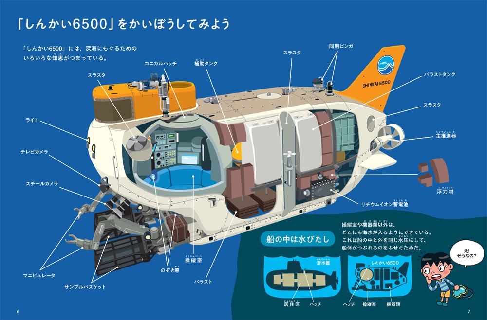 絵本「しんかい6500 深海のひみつをさぐれ！」の一コマ3