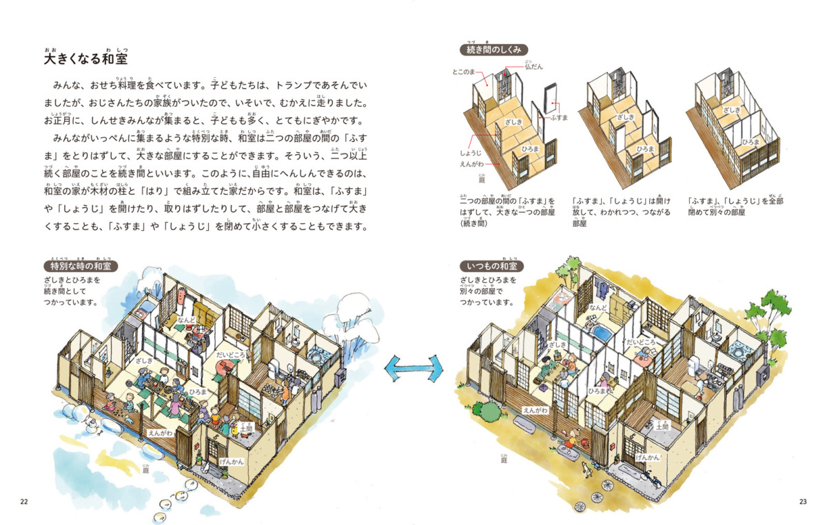 絵本「へんしんする家のひみつ━和室はふしぎ━」の中面4