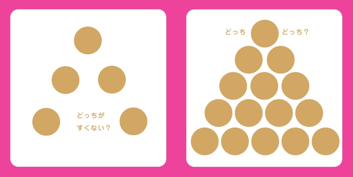 絵本「おおい すくない どっち どっち？」の中面4