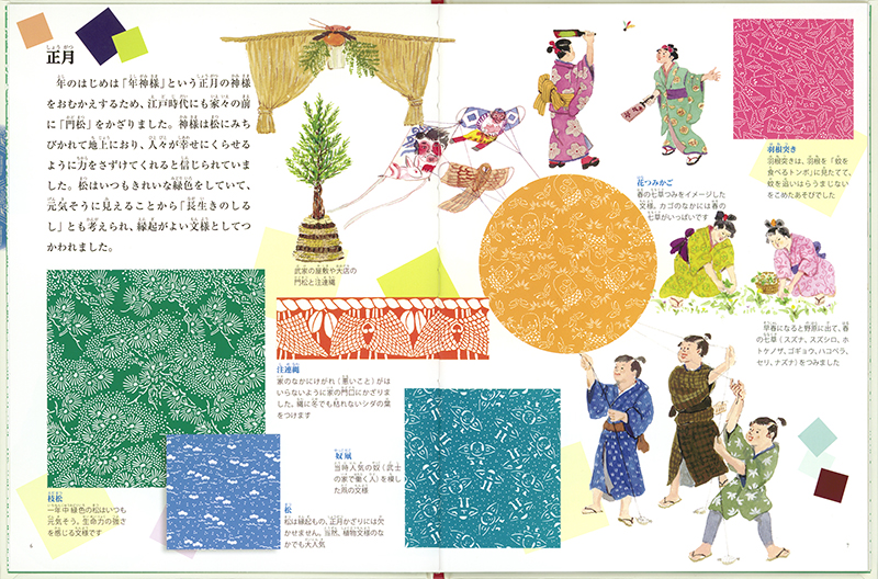 絵本「うれし たのし 江戸文様」の中面