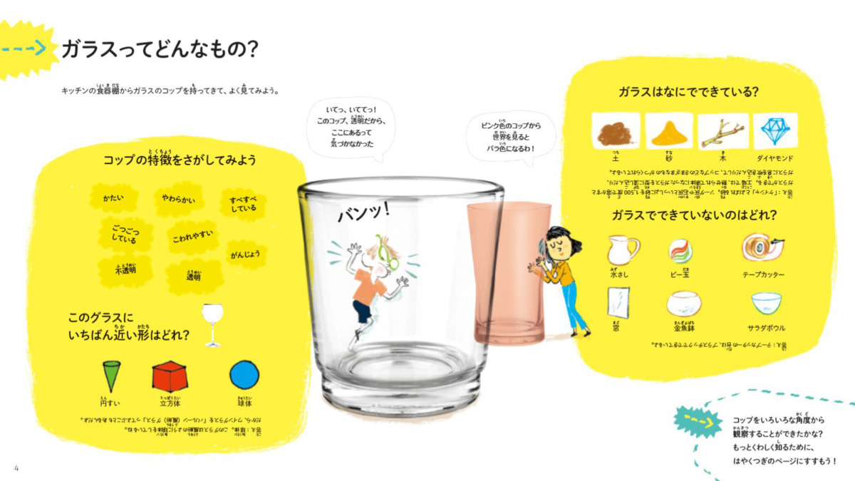 絵本「はじめてのサイエンス ガラス」の中面