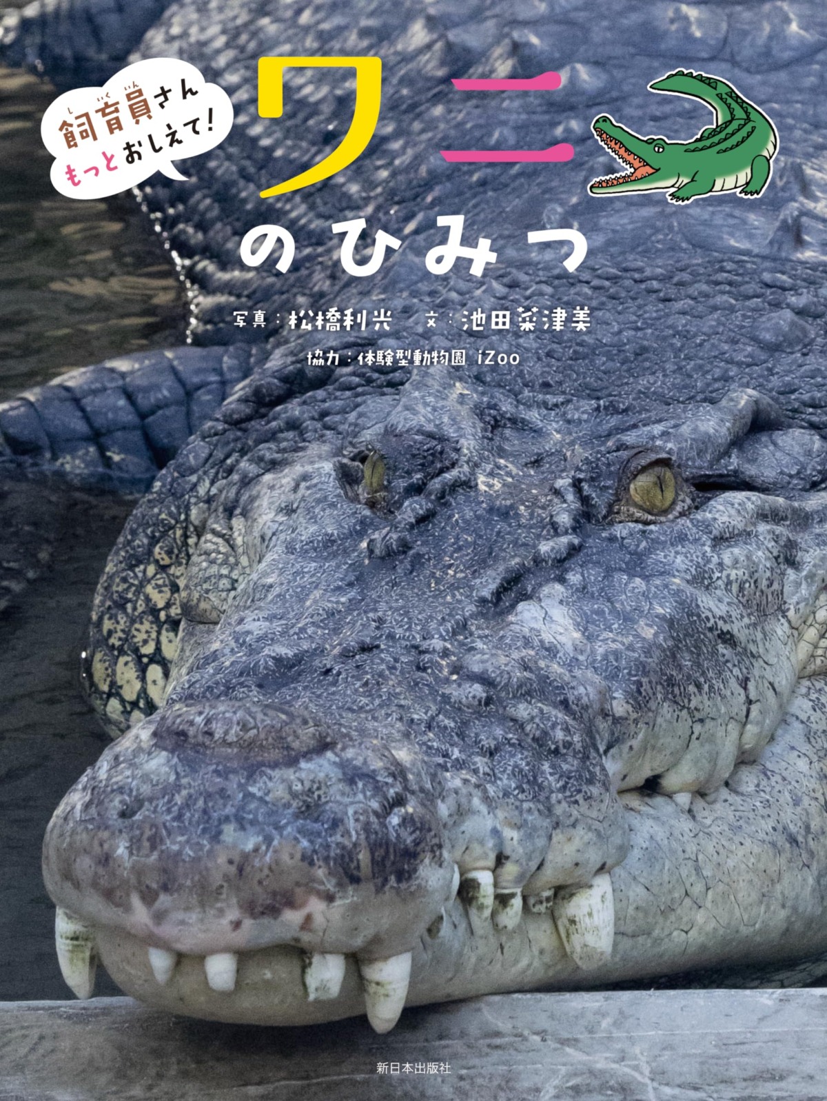 絵本「飼育員さんもっとおしえて！ ワニのひみつ」の表紙（大サイズ）