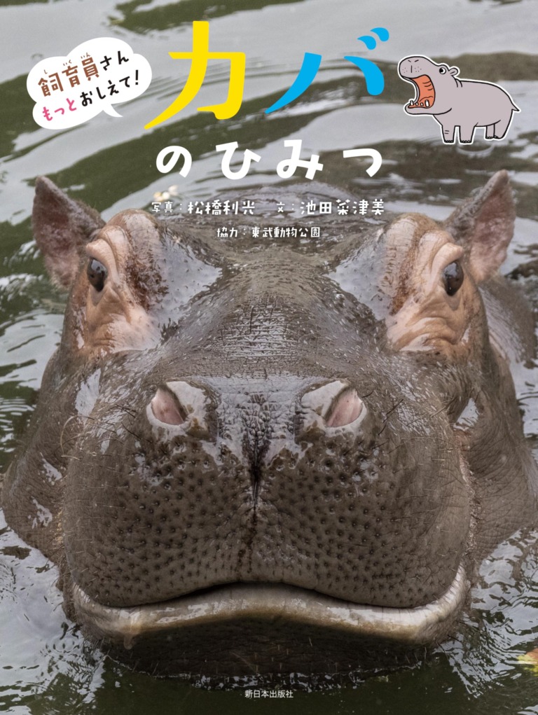 絵本「飼育員さんもっとおしえて！ カバのひみつ」の表紙（詳細確認用）（中サイズ）