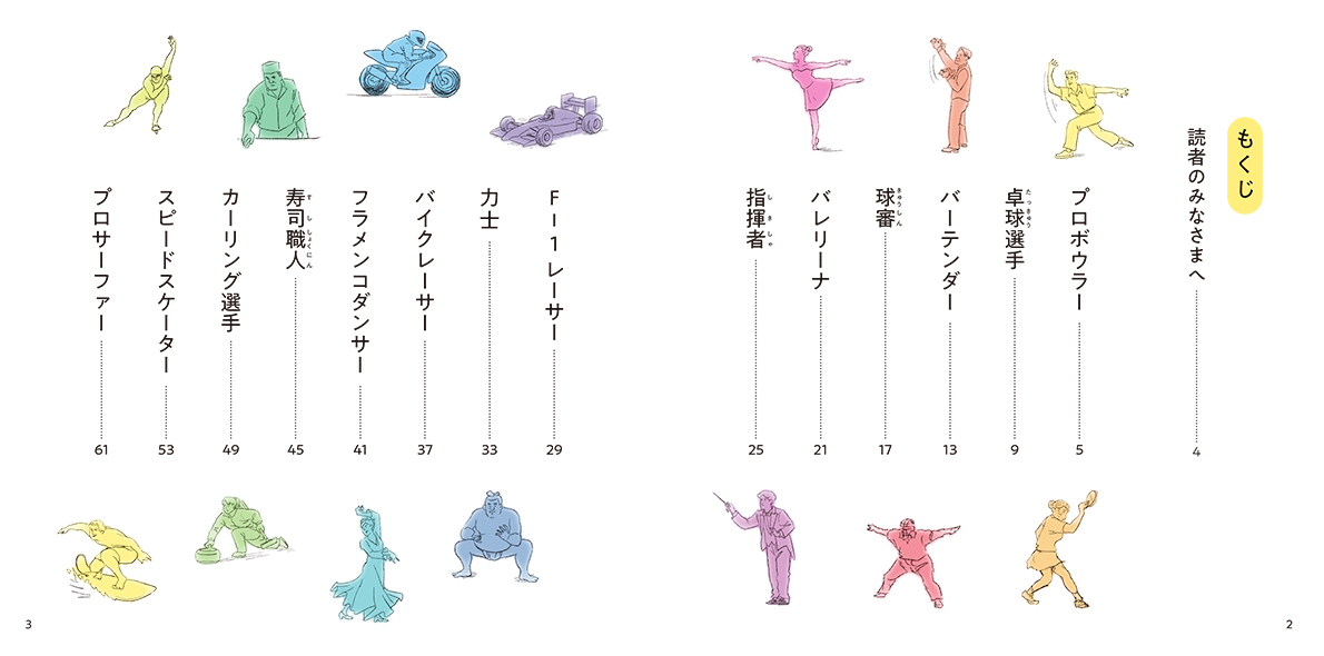 絵本「プロフェッショナルズ ~プロフェッショナルで勝手に空想タイム~」の中面
